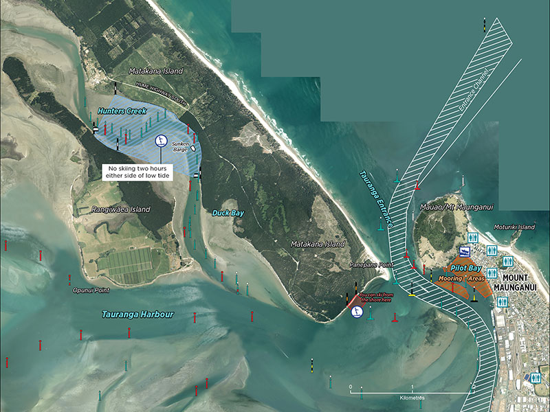 Hunters Creek, Tauranga Harbour entrance and Pilot Bay