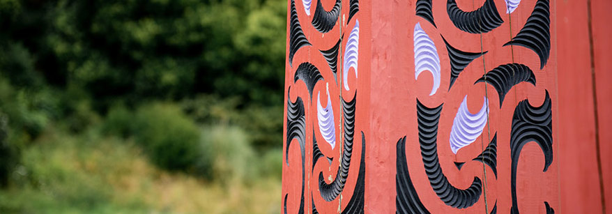 Close up of Māori carving