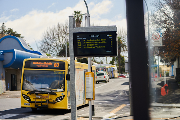 Bus at bus stop