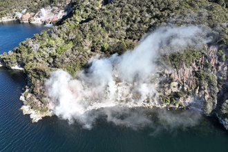cliffs and steam