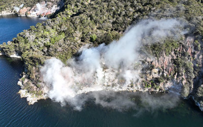 cliffs and steam
